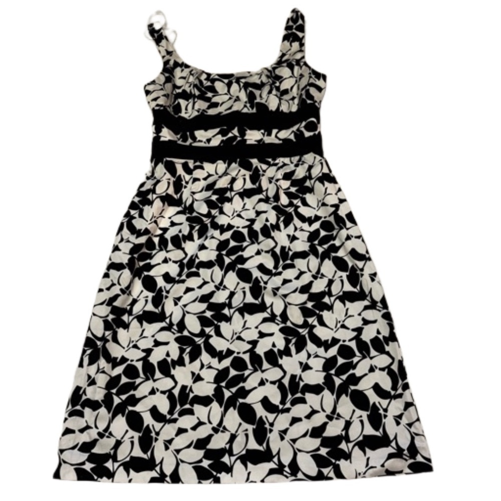 White House Black Market Women's Size 8 Black & White Dress Back Zip Sleeveless - Picture 5 of 15